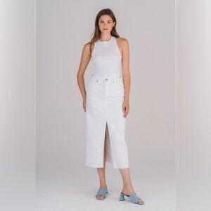HIDDEN Peyton WHITE FRONT SLIT MIDI SKIRT - Women’s Large